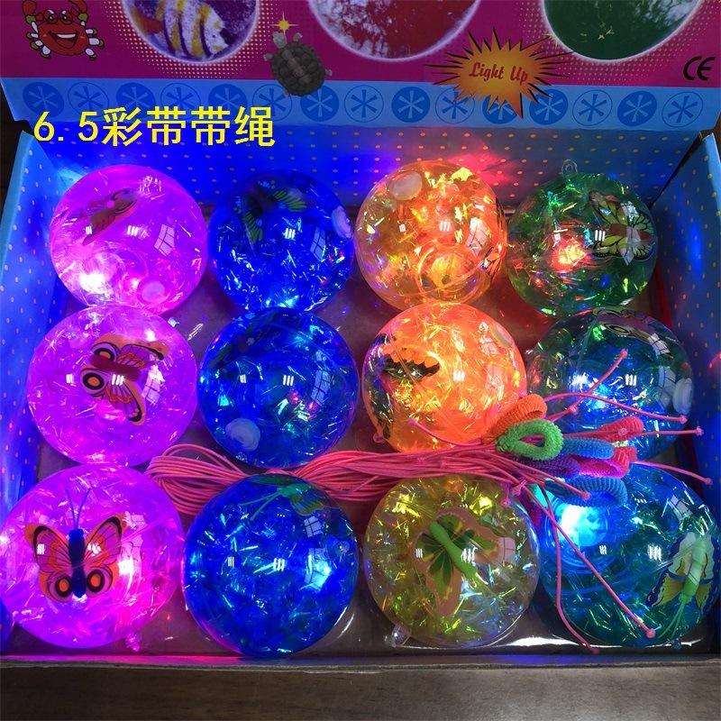 Product Introduction of 5.5/6.5cm Glow Ball Elastic Ball with Rope Shiny Crystal Ball Bouncing Ball Shiny Children Toys Flying Ball Toy Games for Kids 2