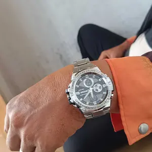 Jam Tangan Cowok Multifungsi Style Sport – Jarum Detik Mekanik, Tahan Air 30M, Glow in The Dark Super Terang, Kalender Ganda, Dual Movement & Dual Display, Tali Stainless Steel – Stylish, Elegan, dan Berkelas buat Daily Look.-2358