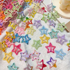 Jepit Rambut Bintang Pulkadot dan Gliter Warna-warni untuk Tampilan Cantik dan Unik dengan Desain Menarik dan Warna Cerah Clips jepit  kecil  kecil  mini