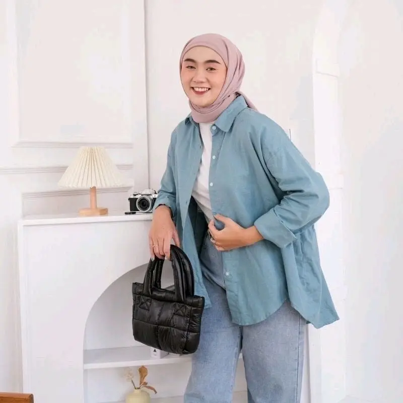 Kemeja Wanita Oversize Linen Shirt Kemeja Linen Wanita Atasan Wanita Kekinian