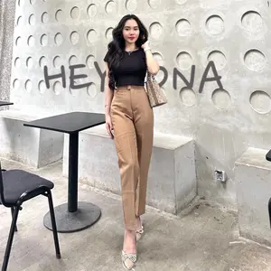 Heynona- Alexa pant - Celana Kerja Wanita - Celana Kerja Kantor Formal Pinggang Belakang Karet