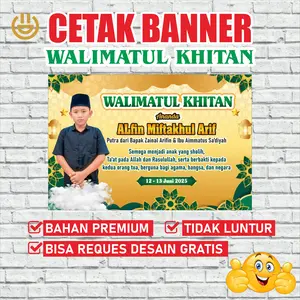 Spanduk Walimatul Khitan | Cetak Banner Walimatul Khitan | Spanduk Khitan