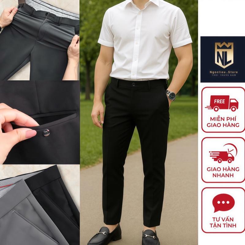 Quần tây âu nam dáng slimfit ,vãi cotton thun co giãn 4 chiều .Màu đen , xanh đen , xám đậm , xám lợt ,xám trắng . Menswear Pants có thể giặt máy sang trọng quần dài quana unam quầntây quanaunam đẹp