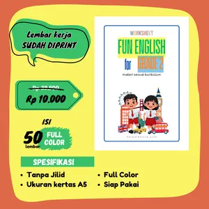 Worksheet Bahasa Inggris Kelas 2 SD/MI 50 lembar sudah diprint Full Color