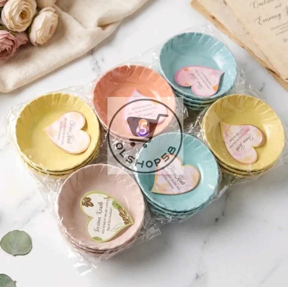 ( isi 50 pcs) mangkok bulat gerigi warna kemasan plastik