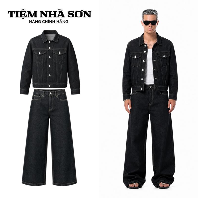 Set Bộ Quần Áo Denim Màu Raw Cao Cấp Nam Nữ Chính Hãng Tiệm Nhà SƠN