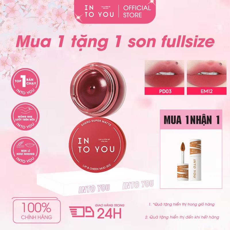 Son Bùn Hũ INTO YOU Cosmetic Mịn Lì Dùng Cho Cả Môi Và Má Trọng Lượng Lớn 5g