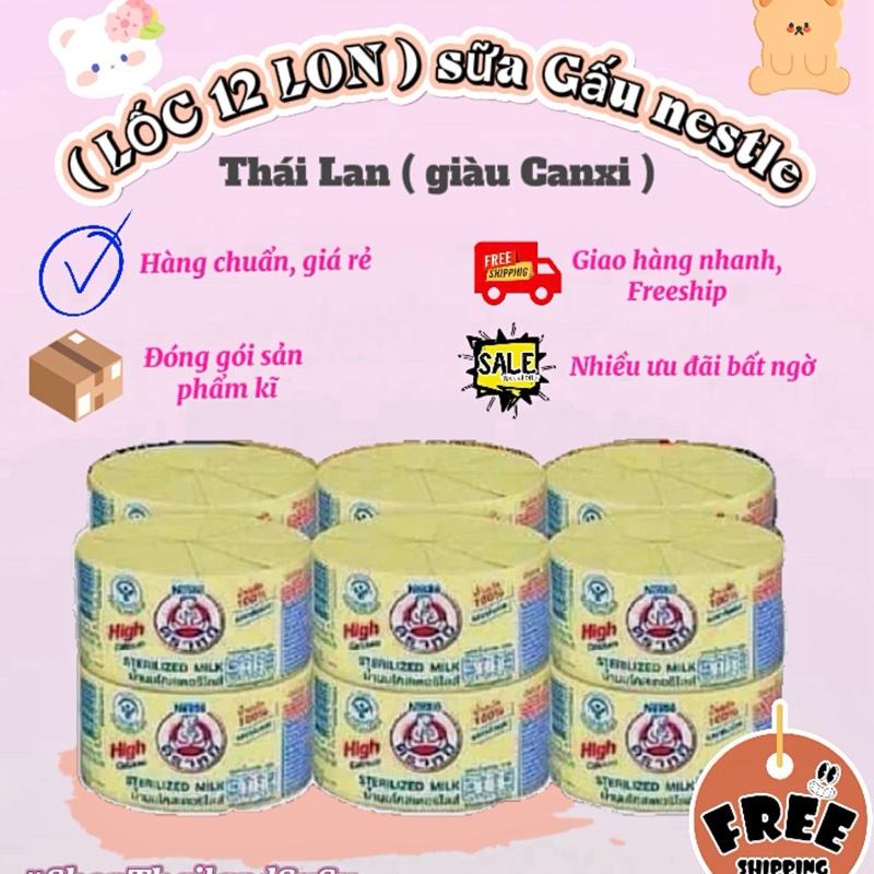 ( LỐC 12 LON ) Sữa Gấu NESTLE Thái Lan giàu canxi hộp 140ml thơm ngon dinh dưỡng