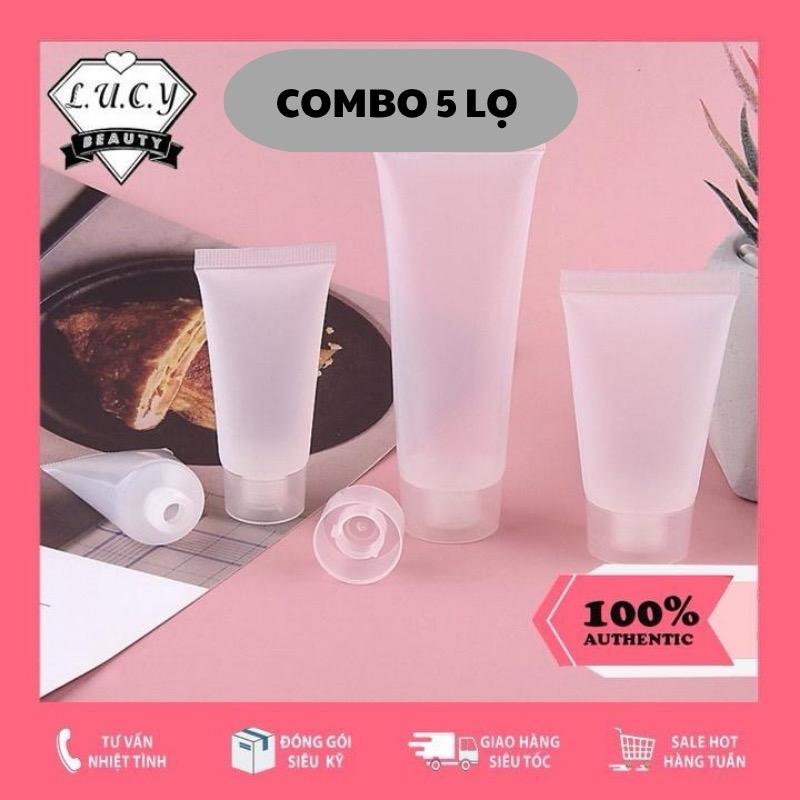 COMBO 5 LỌ 5ml 10ml 15ml 20ml 30ml 50ml 100ml Tuýp Lọ Chai Nhựa Chiết Mỹ Phẩm Đựng Kem Đánh Răng Dầu Gội Sửa Tắm Sữa Rửa Mặt