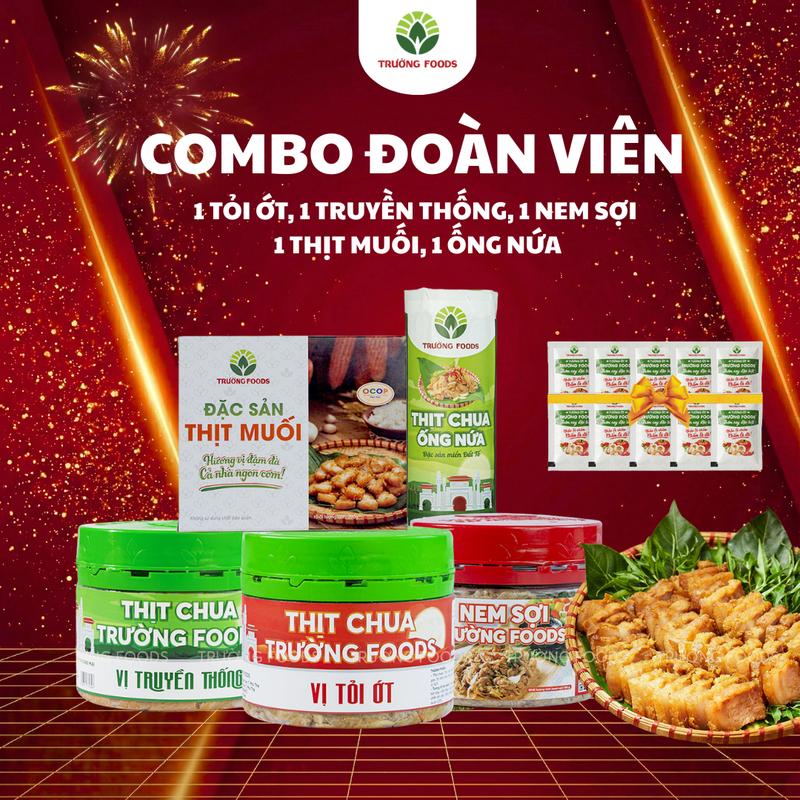 Trường Foods Combo "Nữ Gia" - Combo 5 Thịt Chua 1 Ống Thịt Chua Truyền Thống 1 Tỏi 1 Nem Sợi 1 Truyền Thống 1 Thịt Muối