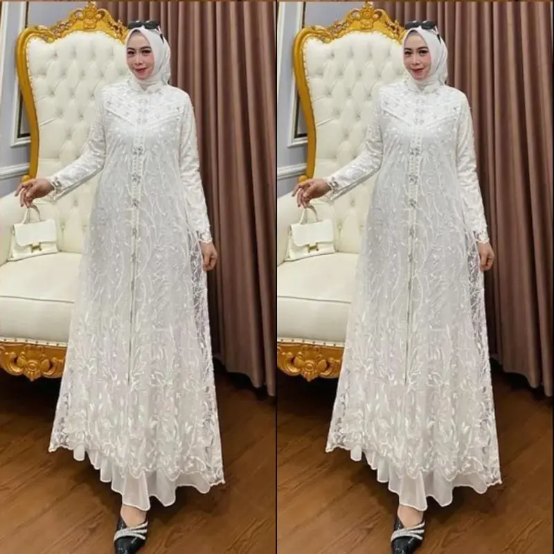 AF - ZALLIA DRESS Bahan ceruty baby doll full furing outer brukat terpisah / gamis brokat model terbaru 2024 super mewah / gamis kondangan kekinian kualitas premium / gamis lebaran 2025 terlaris / gamis wanita dewasa / gamis viral termurah bisa ( COD ) 2