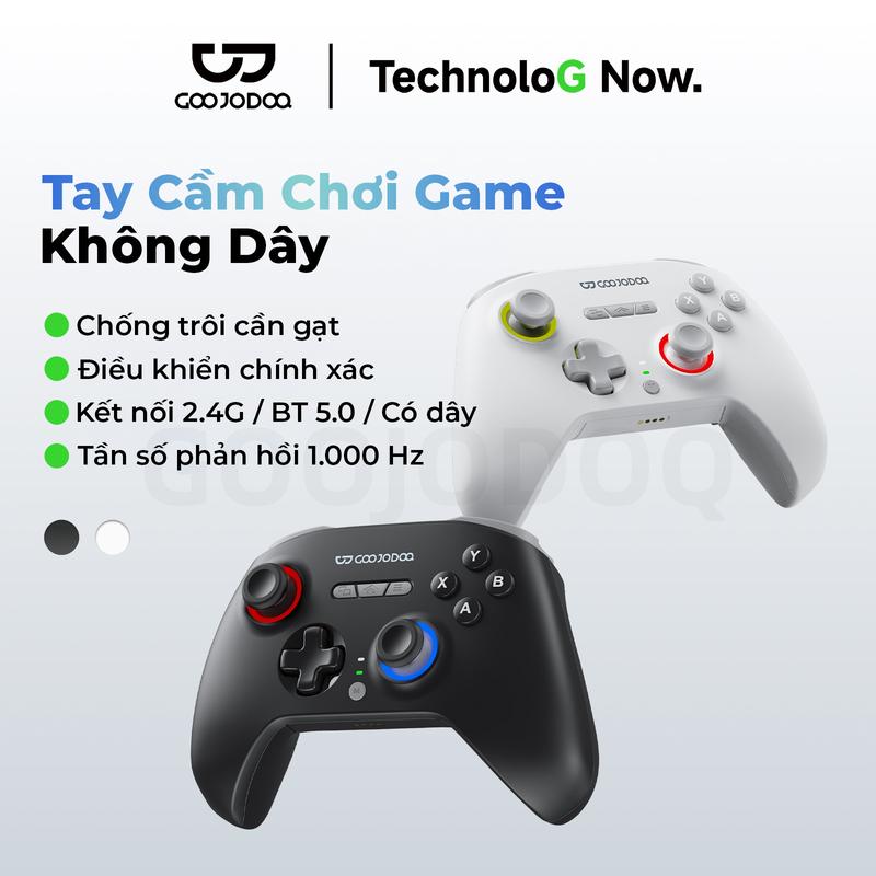 Tay cầm chơi Game không dây ,Chống trôi cần gạt ,Điều khiển chính xác ,Kết nối 2.4G/BT 5.0/Có dây ,Tần số phản hồi 1.000Hz