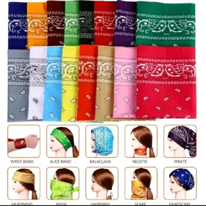 (12Pcs)6Pcs)3Pcs)Slayer Bandana Cotton 100%Multifungsi Ukuran 53X53/Hip Hop Square Scar Slayer Bandana Saputangn Acecories Cewek Cowok Retro Headbands