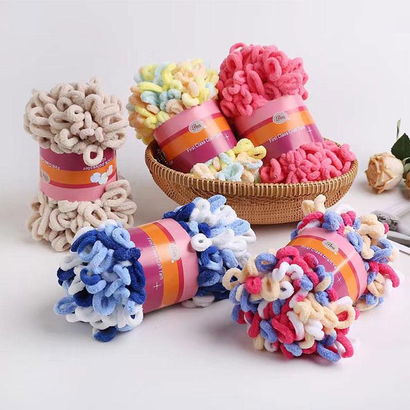 Polyester Finger Loops Yarn Hand-woven Thick Wool For DIY Knitting ...