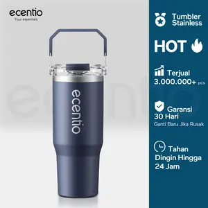 ecentio botol minum stainless steel 1200ML Termos tahan panas dingin 24 jam Kapasitas besar Outdoor protable tumblr aesthetic air botol