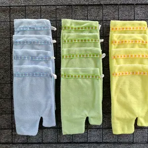 12 pcs whaslap bayi sarung tangan mandi  terbuat dari bahan pe warna dobel