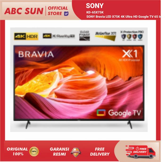 Gambar Sony 65x75k Led Tv 65 inch Uhd 4k Smart Hdr Android Google Assistant dari ABC Sun Electronic Kota Bandung Tokopedia