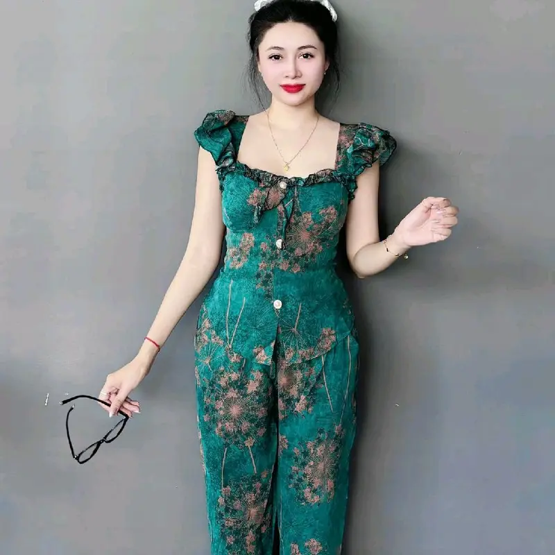 quần ống nhỏ 40_68 kí tay cánh tiên  vải mango quần có túi áo có mút ngực Voi 0