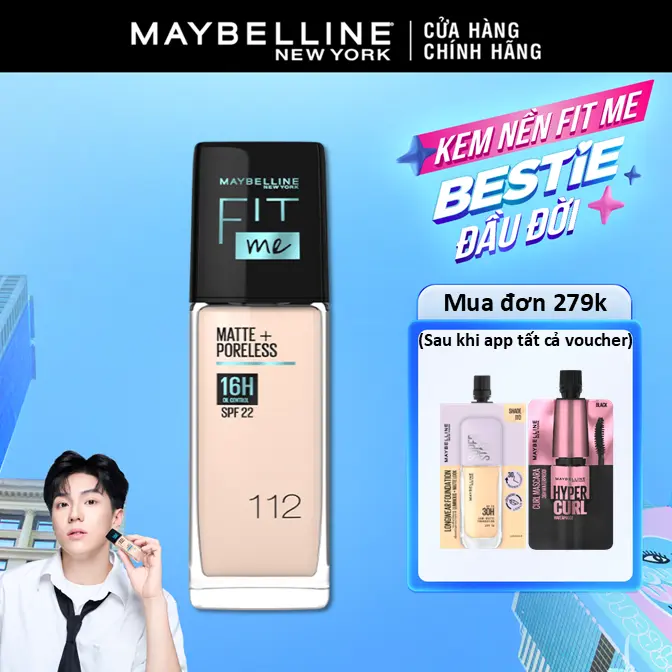 Kem nền mịn nhẹ kiềm dầu Fit Me Maybelline New York Matte Poreless Foundation 30ml