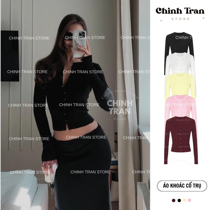   MỞ BÁN  Áo Khoác Cardigan Cổ Trụ Tay Dài Nhiều Màu Chinh Trần Store 