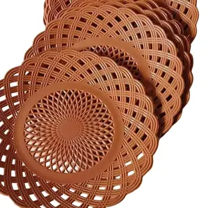 Piring Rotan Plastik 12 pcs / LUSIN  Kitchenware  Piring saji / Piring penghidang kue