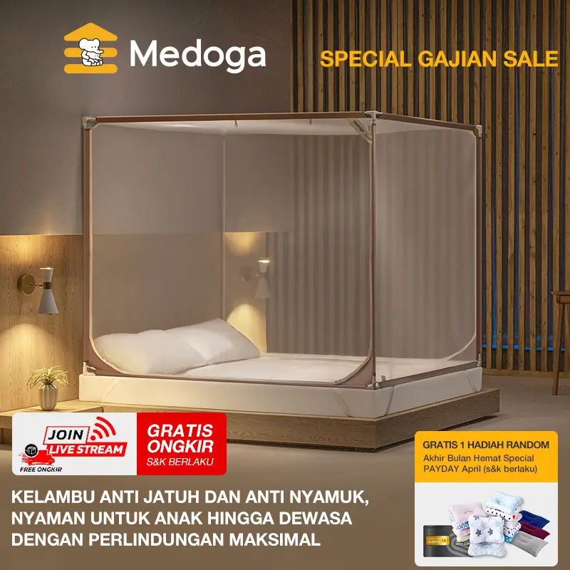 Medoga kelambu Minimalis Simple Jaring Anti Jatuh Anak Bayi dewasa Anti Nyamuk Tidur Bedrail Tenda