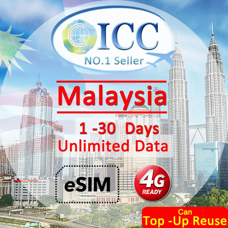 ICC Travel SIM- Malaysia 1-30 Days Unlimited Data embedded SIM (Can top up reuse)