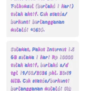 Paket Mobile Data Telkomsel - Internet Harian 10K 1 hari