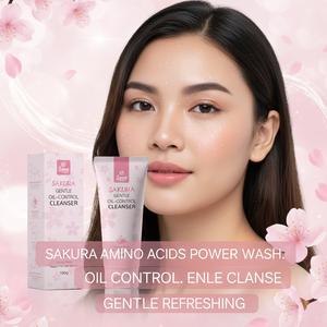 【Free gift】SOUG Facial Wash Amino Acid Sakura Facial Cleanser Oil Control Salicylic Acid Gentle Non Drying Tighten Pores Skin Barrier Repair 100g