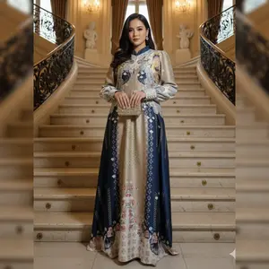Gamis Cantik Raya 2026 Viral Wanita Muslim Dewasa Syari Rayon Premium Adem Nyaman Dress Panjang FREE HIJAB Segi 4 Busui Risleting Lengan Karet Kancing Katun Motif Viral dengan Kombinasi Hijab Rayon Premium