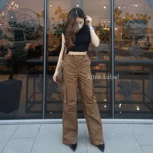 [ SALE CUCI GUDANG ] XARA - New Jessie Cargo Gombrong Pants Premium | Celana Cargo Serut Wanita | Baggy Cargo Pants Oversize