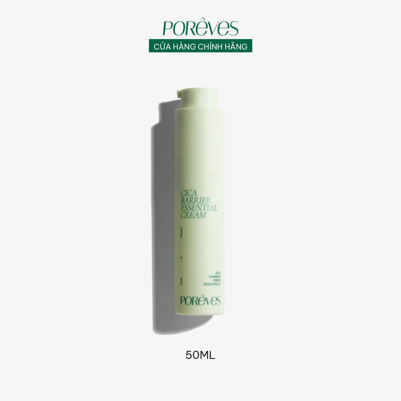 PORÊVES Kem Dưỡng Ẩm Mỏng Nhẹ, Hỗ Trợ Phục Hồi, Cân Bằng Hệ Vi Sinh Da CICA BARRIER ESSENTIAL CREAM 50ml | Làm Đẹp Da Skincare Chăm Sóc Da Nam Nữ Rau Má