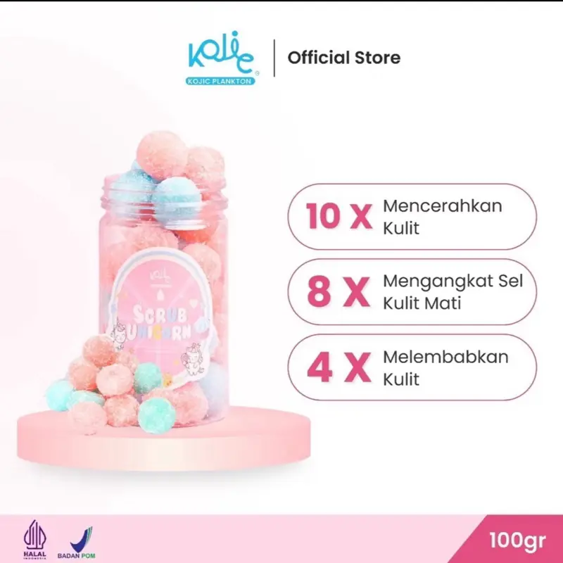 Kojic Plankton Unicorn Scrub isi 3 BUTIR ECER Lulur 3