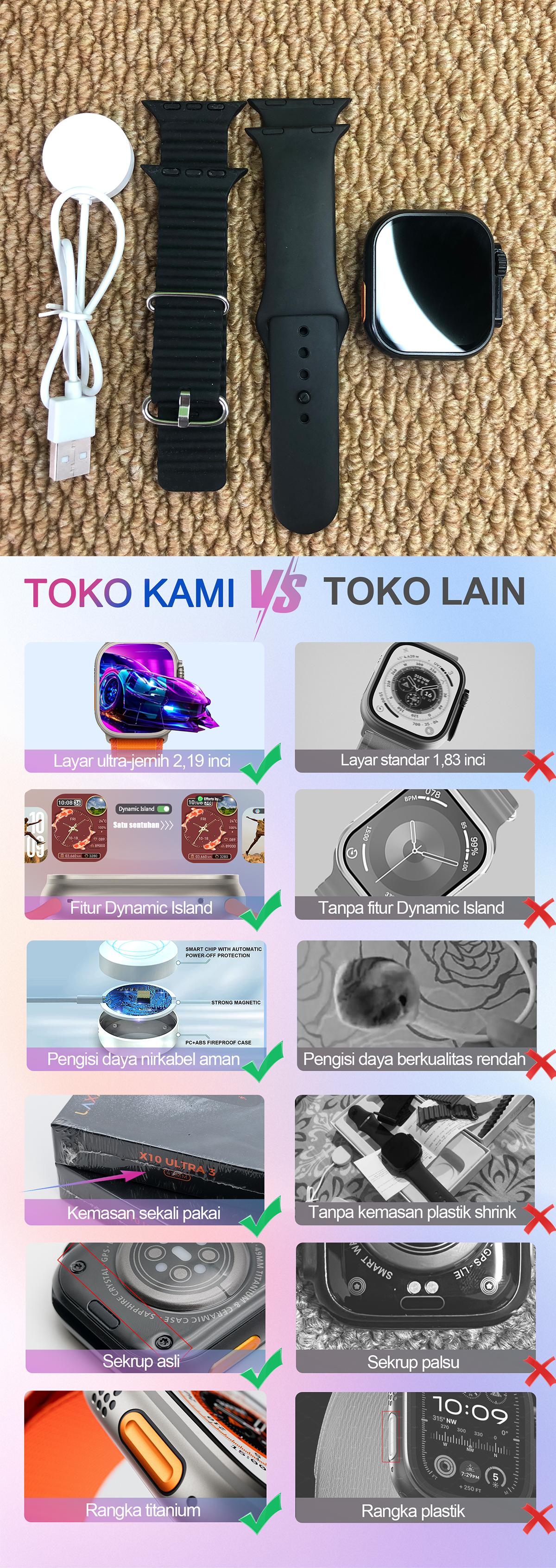 Jam Tangan Pintar Baru 1.96 " Screen LayarHD Panggilan Bluetooth Asisten Suara OlahragaKebugaran Gelang Pria untuk AndroidlOS Smart Watch