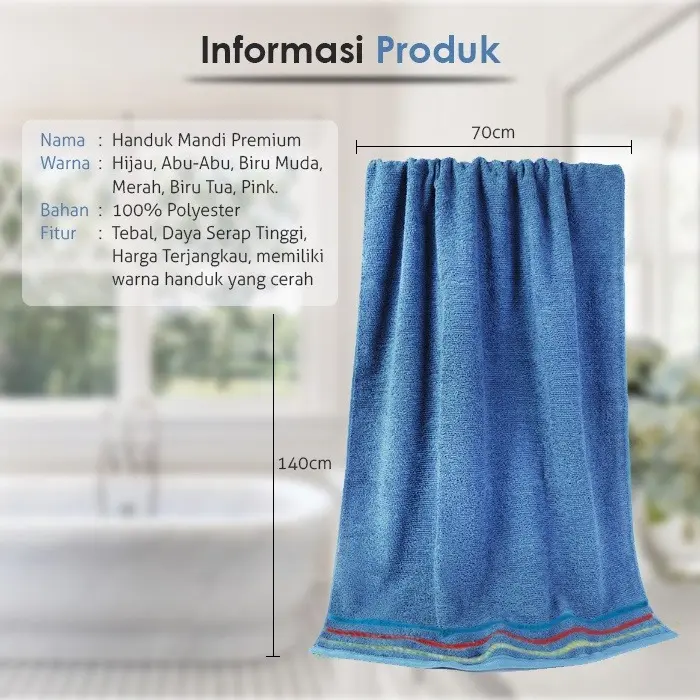 HANDUK MANDI 3 GARIS PREMIUM 1
