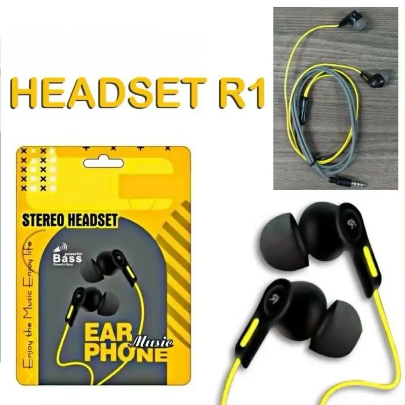 Headset handsfree R3alm3 R1 + mic packing plastik