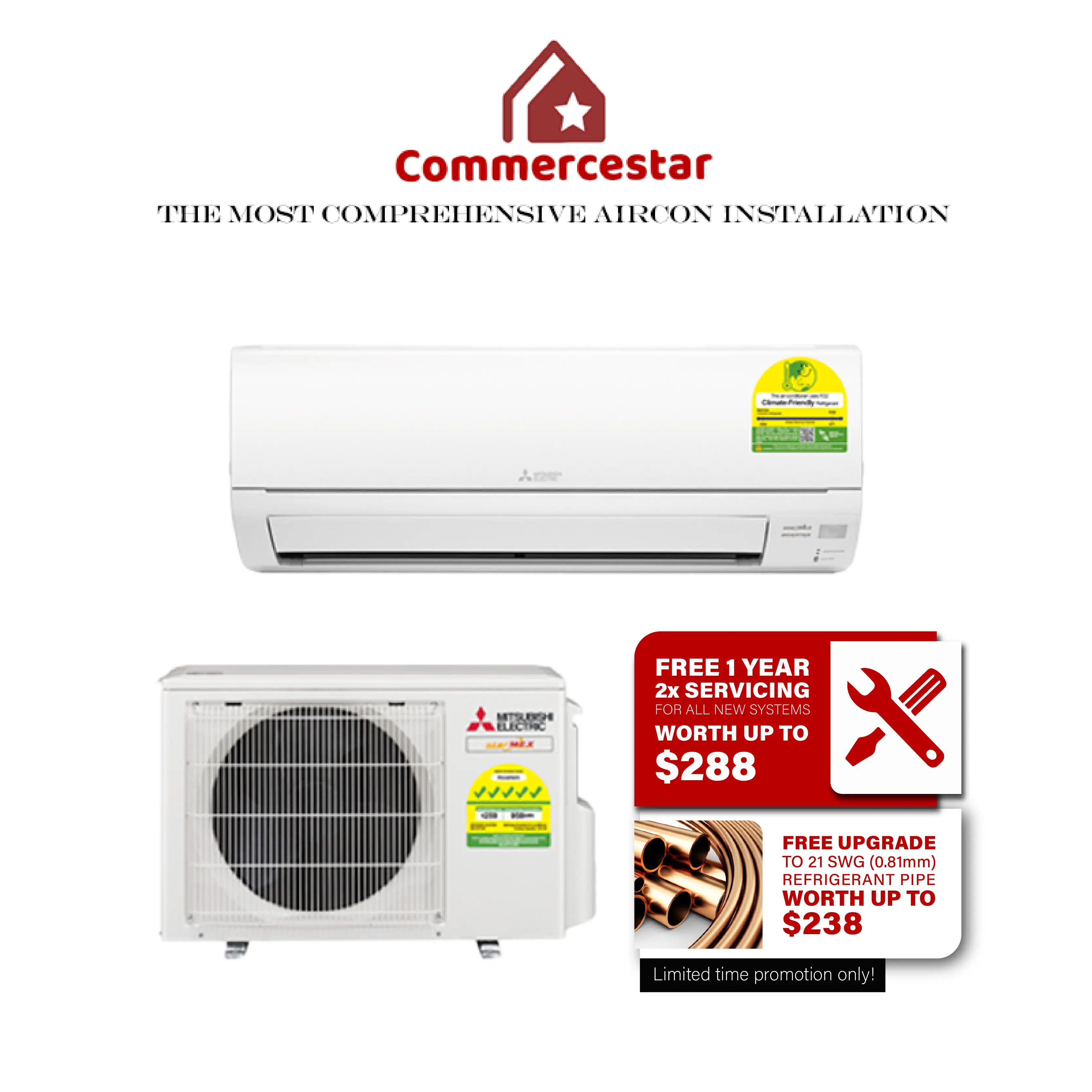 MITSUBISHI ELECTRIC STARMEX R32 SYSTEM 1 (INSTALLATION INCLUDED FREE UPGRADED MATERIALS)