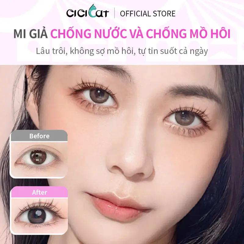 Lông Mi Giả, CICI CAT, Không Keo, Dung Tích Lớn, Cong Tự Nhiên, Dày Và Dài, Không Thấm Nước Và Mồ Hôi, Nhiều Kiểu Lựa Chọn Women Trang Điểm Cosmetic Mỹ Phẩm 5