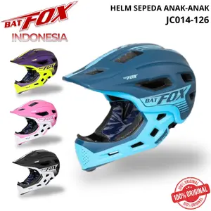 BATFOX Kids JC014-126 Helm Sepeda Anak Helmet Full Face Covered Child 2 in 1 BATFOX Mtb helmet full face forkids Detachable Off-road child cycling helmet outdoor sport kids bicycle helmets