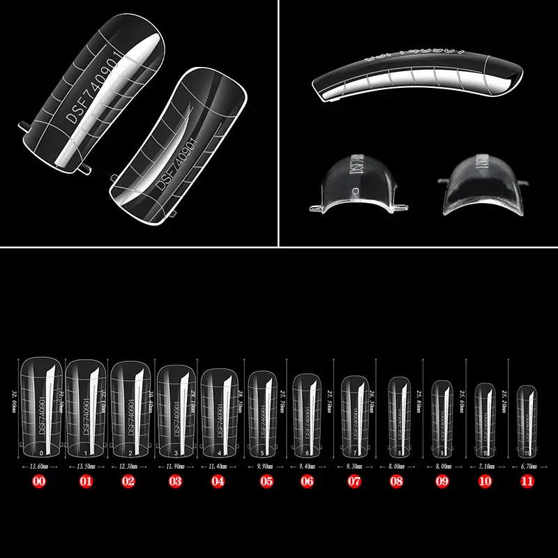 Móng Tay Giả, Khuôn Nối Móng Tay Điêu Khắc, Dụng Cụ Làm Móng Acrylic Xây Dựng Nhanh, Che Phủ Toàn Bộ, 60 Chiếc 7
