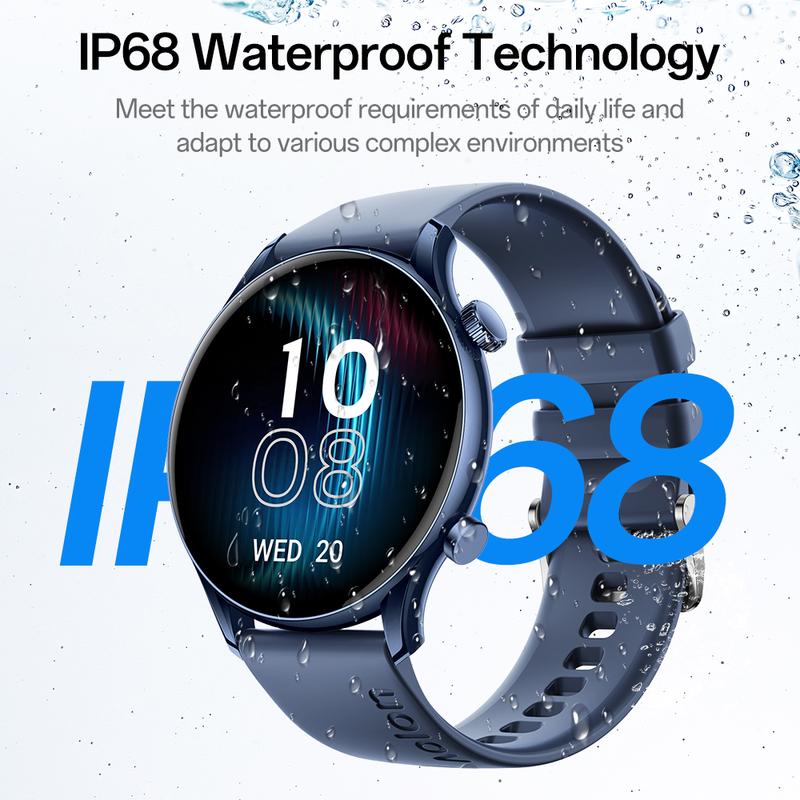 Aolon GTR3 jam smartwatch Tangan Pria Layar 1.43'' Bluetooth5.3 Ultra tipis 8.8 mmTahan Lama Tahan Air Debu Layar Monitor Amoled 100+ Mode Olahraga Large Screen Wireless Call Long Battery Life IP68 Waterproof Mendukung tampilan luar layar AOD strava 7