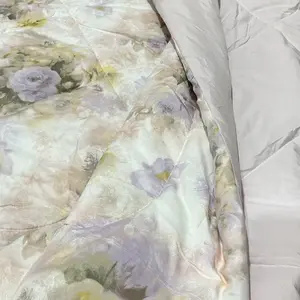 [CICIBARBAR] Bedcover Artisan Series Two Tone Floral Aesthetic Selimut Microtex Motif Bunga Lembut, Nyaman & Elegan - DTG