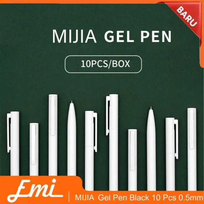 Mijia Gel Pen Black 10 Pcs 0.5mm Refill Neutral Pen for Office School 0