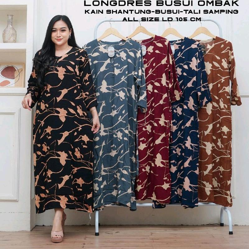 [TERMURAH]100rb dapat 3pcs LONGDRESS BUSUI JUMBO /Daster Lengan Panjang Rayon Wanita Pendek Kancing 2