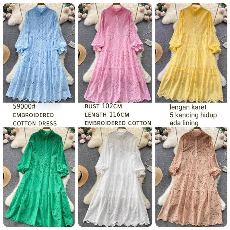 Product Introduction of TM GAUN KATBOL 59000 3M THREE M EMBROIDERED COTTON DRESS FASHION WANITA PREMIUM ANGGUN 0