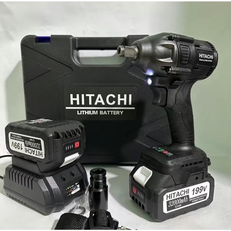Máy siết bulong HITACHI đầu đen cao cấp - Động cơ lõi đồng không chổi than - Chân pin phổ thông 4cm
