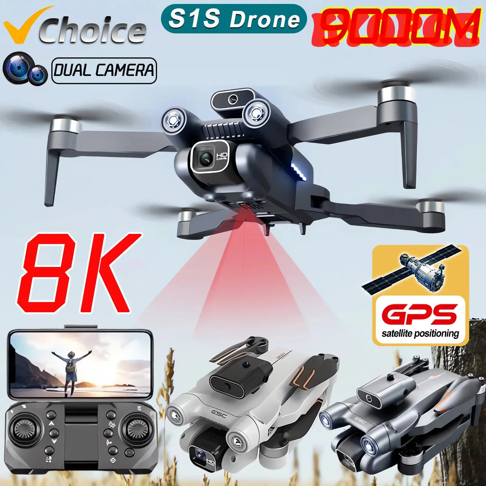 [KYOPCE] S1S Brushless Drone 4k Professional 8K HD Camera 5G Wifi FPV Obstacle Avoidance Aerial Photography Foldable Quadcopter RC Dron