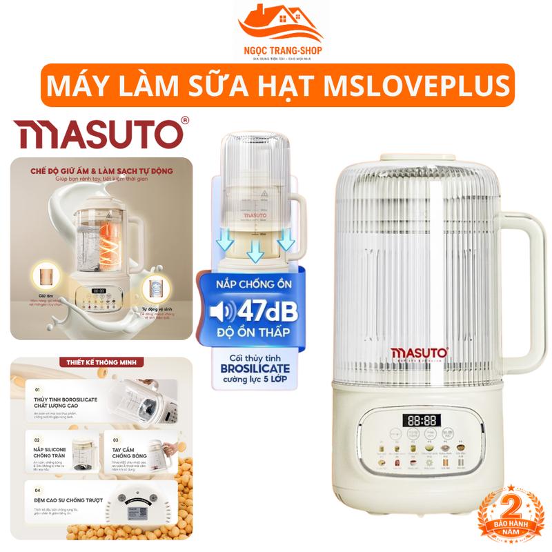 Máy Làm Sữa Hạt Masuto MSLovePlus 1.2L Chống Ồn, Xay Siêu Mịn, 12 Chế Độ Nấu,…