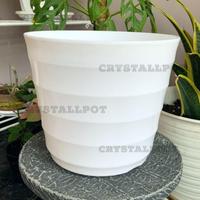 Gambar Pot Bunga Tanaman Plastik Lovenia Mado 32 Putih - LOVENIA PM 8032 dari CRYSTALLPOT Kota Tangerang 3 Tokopedia