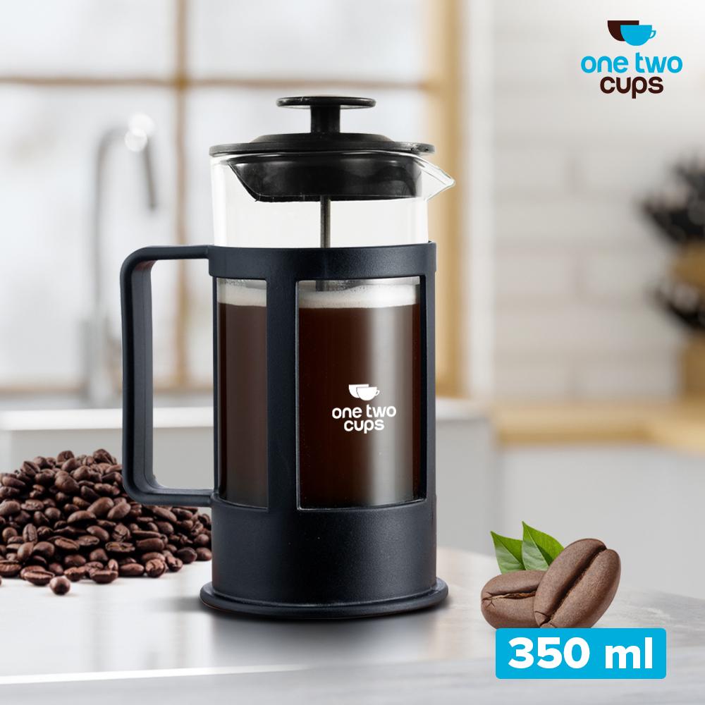 One Two Cups French Press Coffee Maker Pot Plunger Borosilicate Glass - FN35